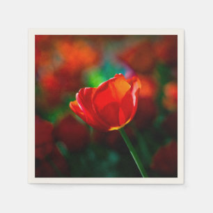 Servilleta De Papel Tulipán rojo - Misterio del florecimiento