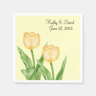 Servilleta De Papel Tulipanes amarillos (Boda)