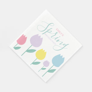 Servilleta De Papel Tulipanes bonitos de primavera, fiesta de cumpleañ