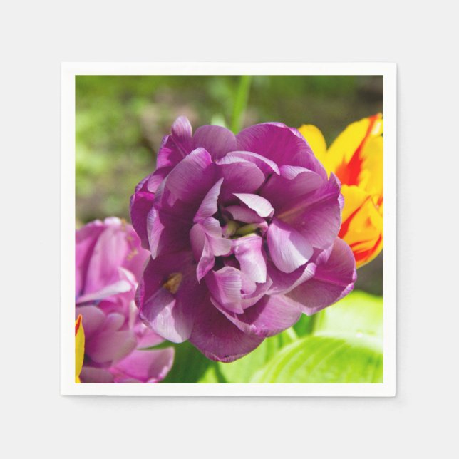 Servilleta De Papel Tulipanes de Lilac en un día soleado (Anverso)