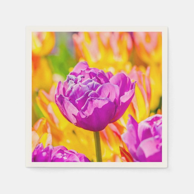Servilleta De Papel Tulipanes encantadores 12 (Anverso)