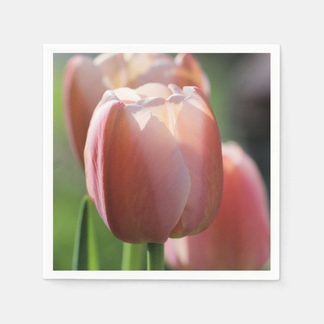 Servilleta De Papel Tulipanes rosados (Anverso)