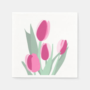 Servilleta De Papel Tulipanes rosados