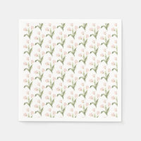 Tulipanes rosados acuarelas floral baby shower