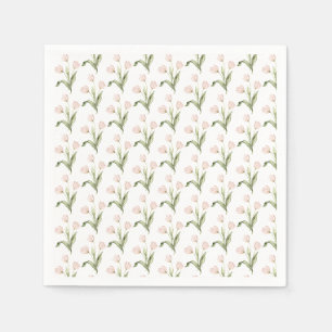 Servilleta De Papel Tulipanes rosados acuarelas floral baby shower