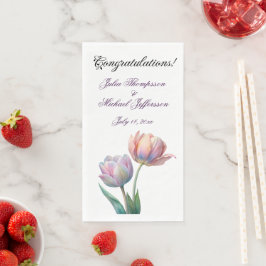 Servilleta De Papel Tulipano romántico y poético pastel acuarela