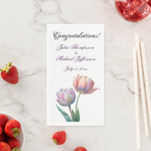 Servilleta De Papel Tulipano romántico y poético pastel acuarela