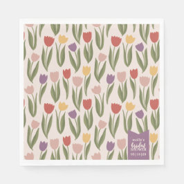 Servilleta De Papel Tulips Bridal Shower Personalizada
