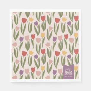 Servilleta De Papel Tulips Bridal Shower Personalizada