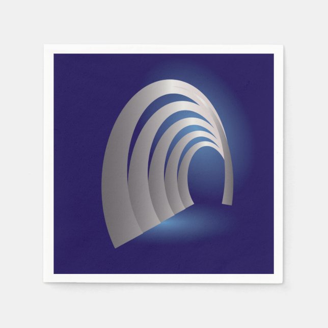 Servilleta De Papel túnel de arcade plateado (Anverso)