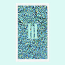 Turquesa azul de agua espumosa con monograma