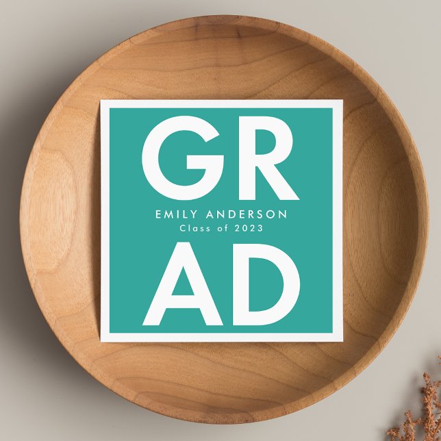 Servilleta De Papel Turquesa | Graduación negrita (Subido por el creador)