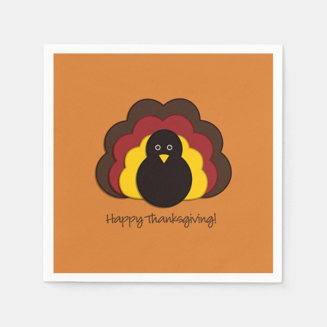 Servilleta De Papel Turquía de Acción de Gracias (Anverso)