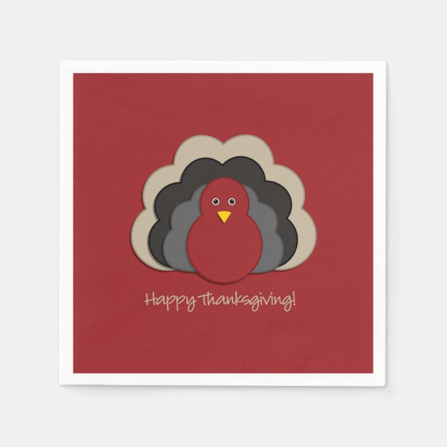 Servilleta De Papel Turquía de Acción de Gracias (Anverso)