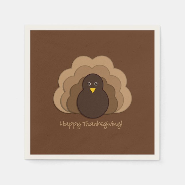 Servilleta De Papel Turquía de Acción de Gracias (Anverso)