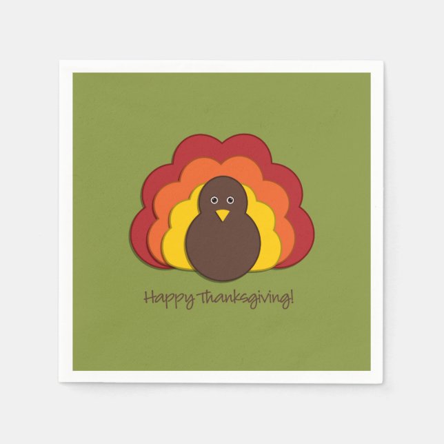 Servilleta De Papel Turquía de Acción de Gracias (Anverso)