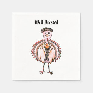 Servilleta De Papel Turquía del día de gracias bien vestida