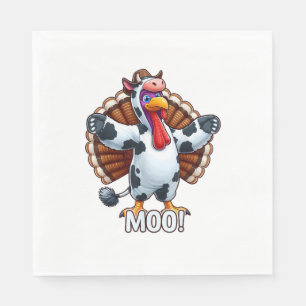 Servilleta De Papel Turquía En Vacas, Moo Gracioso Día De Acción De Gr