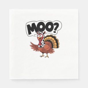 Servilleta De Papel Turquía Moo Cow Costume Gracioso Día de Gracias Tu