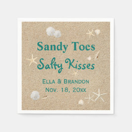 Servilleta De Papel Turquoise Beach Sandy Toes Salty Kiss Boda