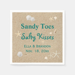 Servilleta De Papel Turquoise Beach Sandy Toes Salty Kiss Boda