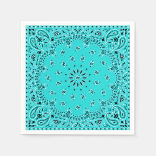 Servilleta De Papel Turquoise Paisley Bandana Scarf BBBQ Picnic Napkin