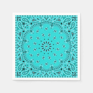 Servilleta De Papel Turquoise Paisley Bandana Scarf BBBQ Picnic Napkin