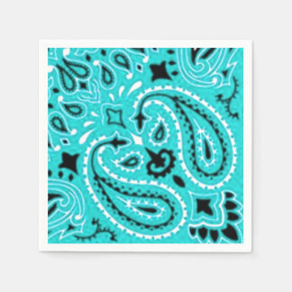 Servilleta De Papel Turquoise Paisley Bandana Scarf BBBQ Picnic Napkin