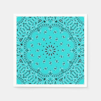 Servilleta De Papel Turquoise Paisley Bandana Scarf BBBQ Picnic Napkin