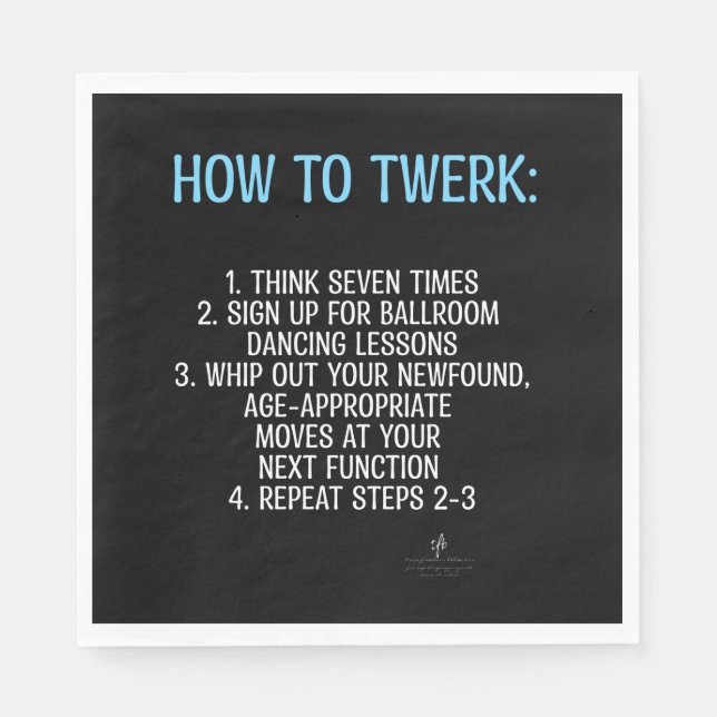Servilleta De Papel Tutorial de twerking - ¡NO! (Anverso)