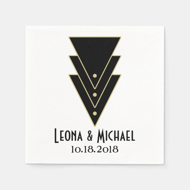 Servilleta De Papel Tuxedo Art Deco moderno (Anverso)