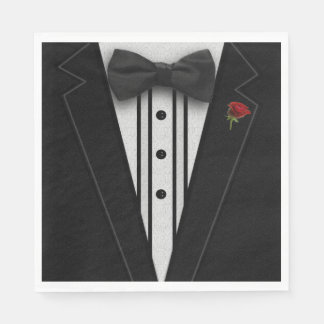 Servilleta De Papel Tuxedo negro con corbata