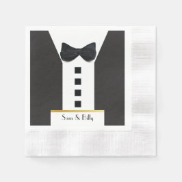 Servilleta De Papel Tuxedo negro 🎩 monograma clásico