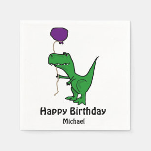 Servilleta De Papel Tv-rex Dinosaurio Holding Balloon Paper Napkins