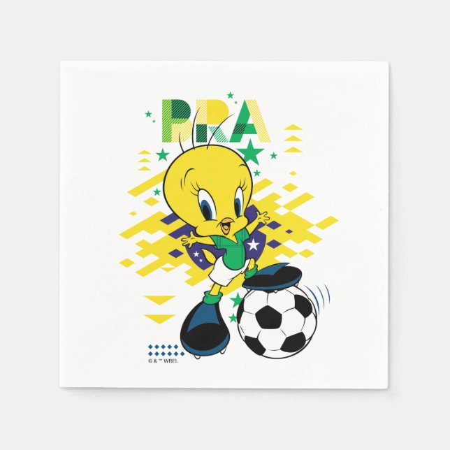 Servilleta De Papel TWEETY™ Team Brazil Soccer Graphic (Anverso)