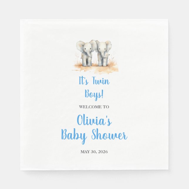 Servilleta De Papel Twin Baby Shower Napkins (Anverso)