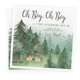 Servilleta De Papel Twin Boy Deer Woodland Baby Shower