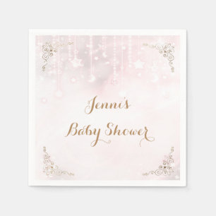 Servilleta De Papel Twinkle estrellita baño de bebe oro rosa