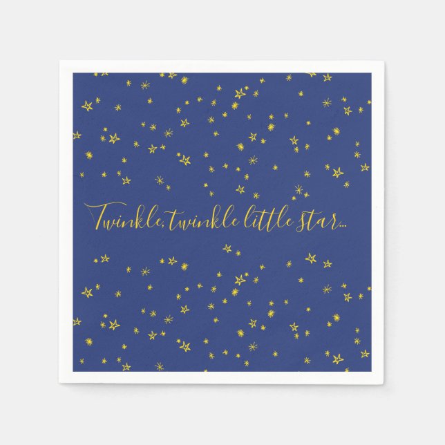 Servilleta De Papel Twinkle Little Star Baby Shower Paper Napkins (Anverso)