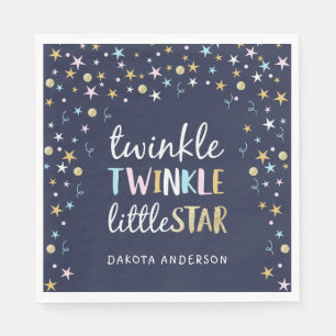 Servilleta De Papel Twinkle Little Star Confetti & Blue Baby Shower