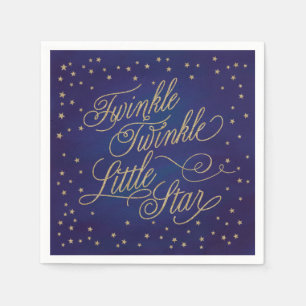 Servilleta De Papel Twinkle Little Star Gold Baby Shower Napkins