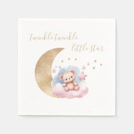 Servilleta De Papel Twinkle Little Star Gold Moon Baby Shower