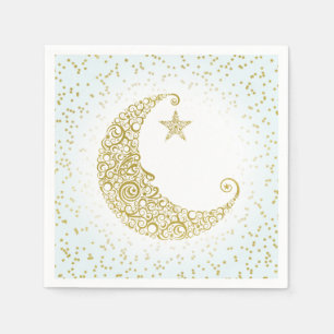 Servilleta De Papel Twinkle Little Star Gold Moon Blue Napkin