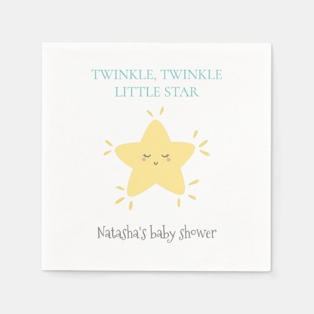 Servilleta De Papel Twinkle Little Star Nursery Rhyme Baby Shower (Anverso)