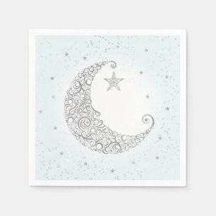 Servilleta De Papel Twinkle Little Star Silver Moon Blue Napkin