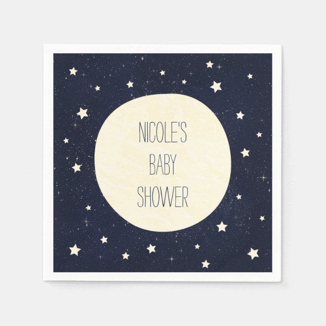 Servilleta De Papel Twinkle Little Star Starry Sky Baby Shower (Anverso)