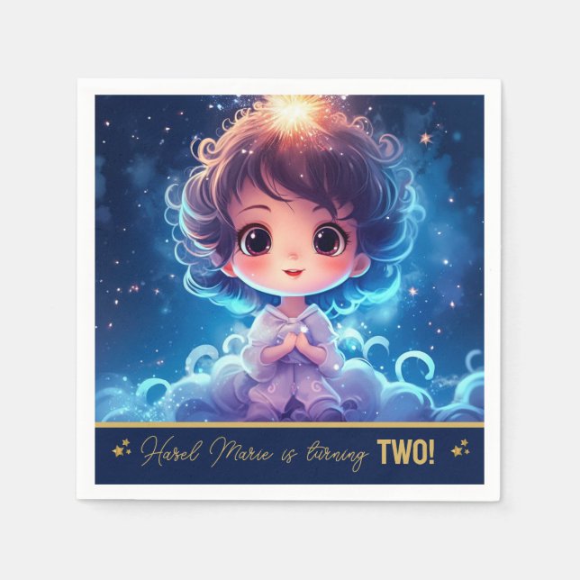 Servilleta De Papel Twinkle Little Starry Princess Chica Birthday (Anverso)