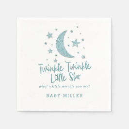 Servilleta De Papel Twinkle Little Stars Mint Baby Shower