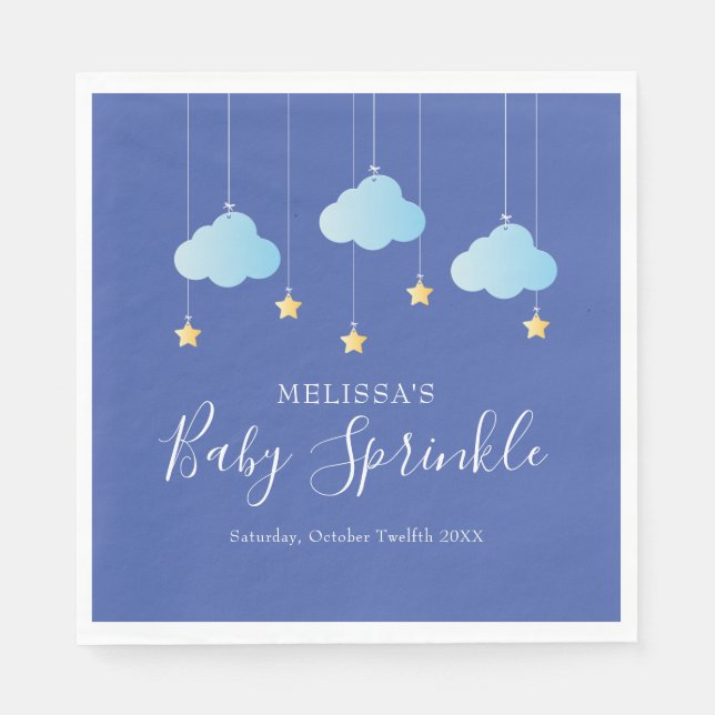 Servilleta De Papel Twinkle Sprinkle Little Star Baby Sprinkle Blue (Anverso)