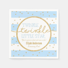 Servilleta De Papel Twinkle Twinkle Blue and Gold Birday Napkin